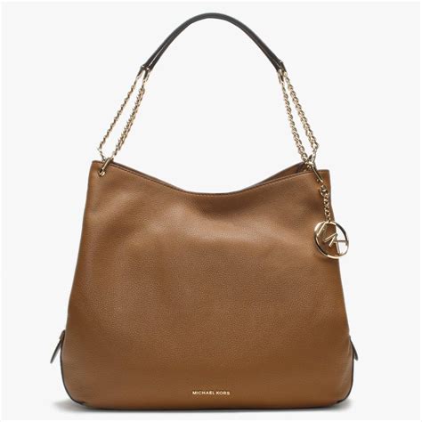 Michael Kors Romy Acorn Brown Tan Brown Pebbled Leather 